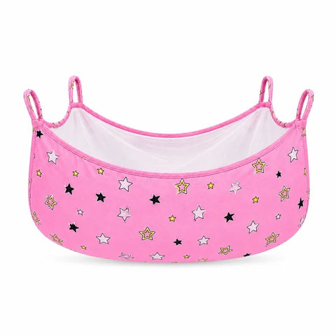 Heavy duty baby cradle cloth swing with mosquito net in pink star print