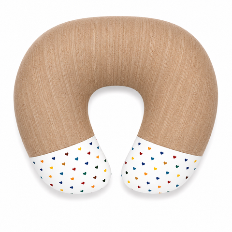Ergonomic 22 by 28 inch feeding and nursing pillow in self print brown