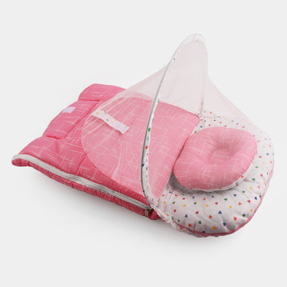 Pastel Pink Carry Nest With Mosquito Net