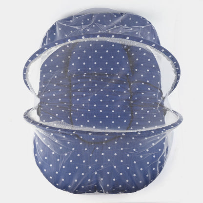 Polka-dot Blue Baby Bed With Mosquito Net