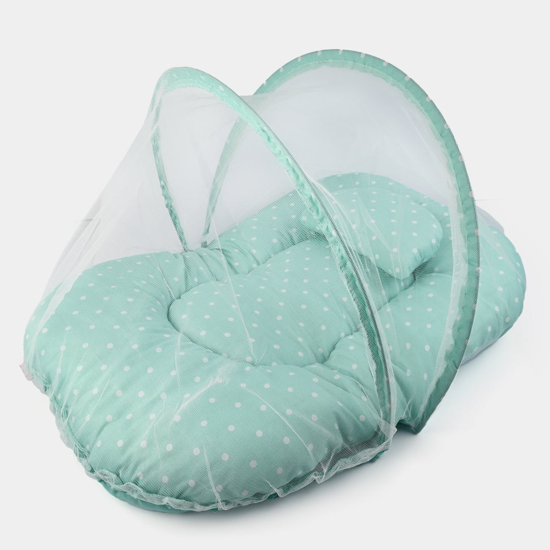 Pastel Green Baby Bed With Mosquito Net