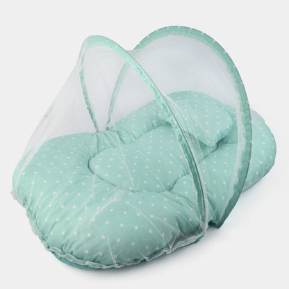 Pastel Green Baby Bed With Mosquito Net