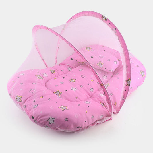 Pink Baby Bed With Mosquito Net