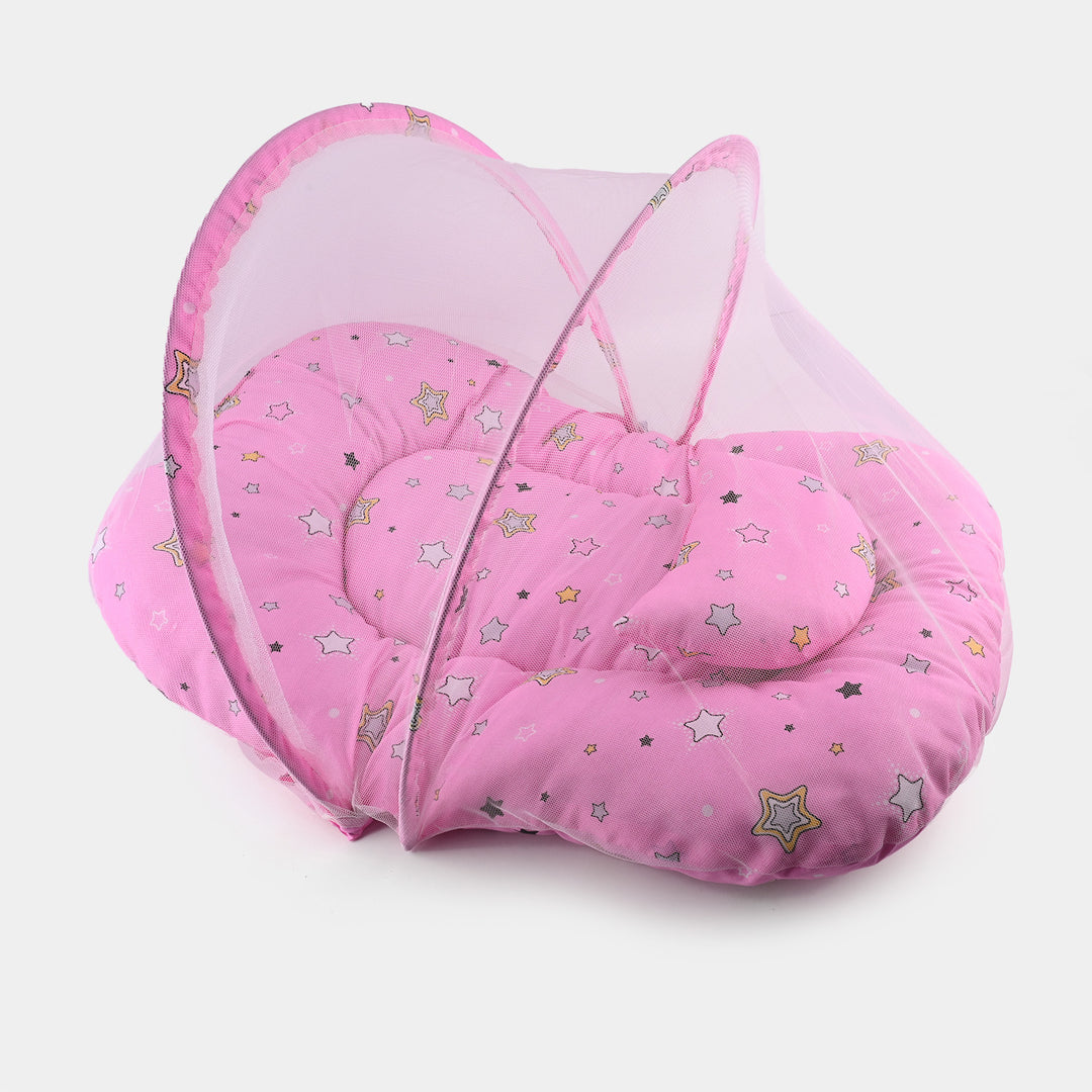 Pink Baby Bed With Mosquito Net