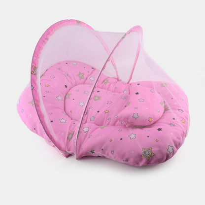 Pink Baby Bed With Mosquito Net