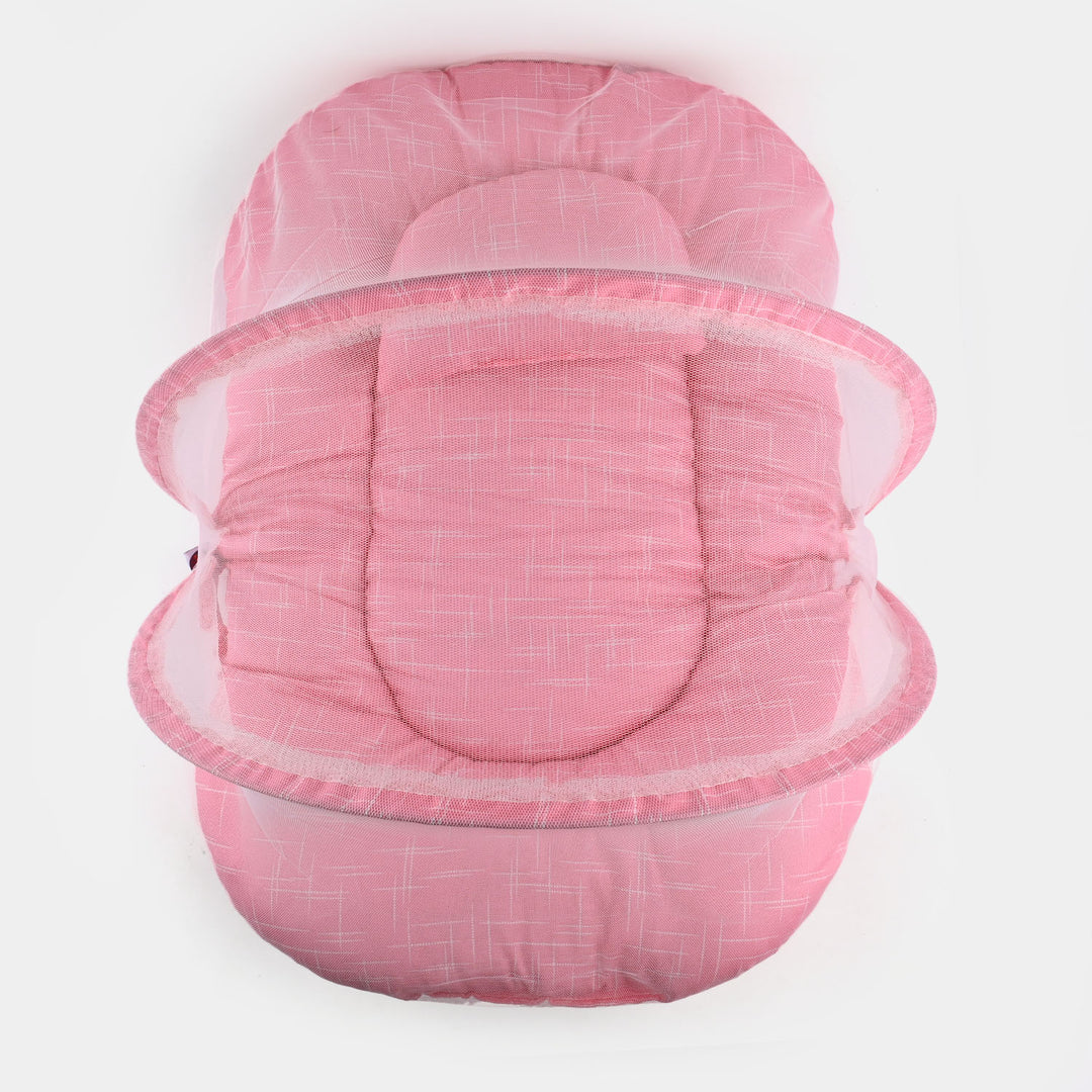 Pastel Pink Baby Bed With Mosquito Net