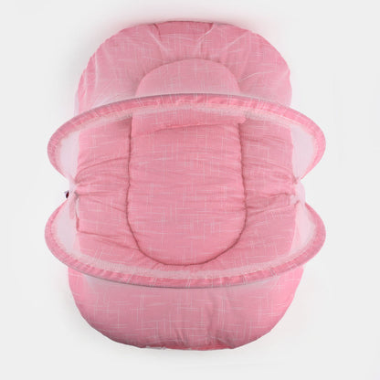 Pastel Pink Baby Bed With Mosquito Net