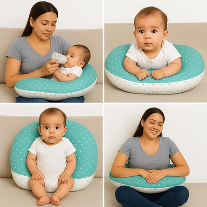 Premium Polka Dot Baby Nursing Pillow – Green